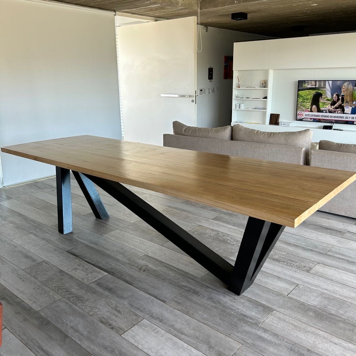 Стол «Цех» из массива и металла